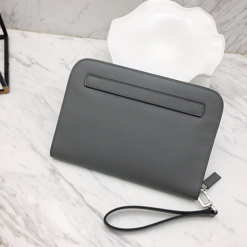 1547101893_2401125655_1 Replica Prada Saffiano New Pouch Grey - 图片 2