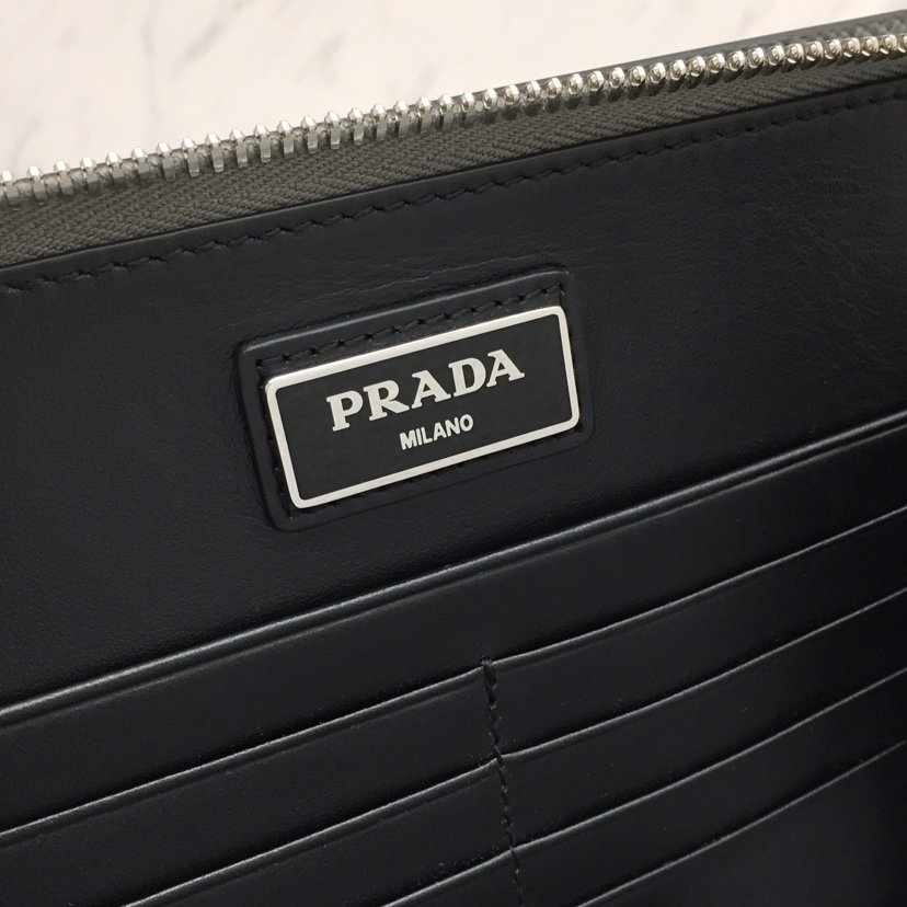 1547101895_237189579_7 Replica Prada Saffiano New Pouch Grey - 图片 6