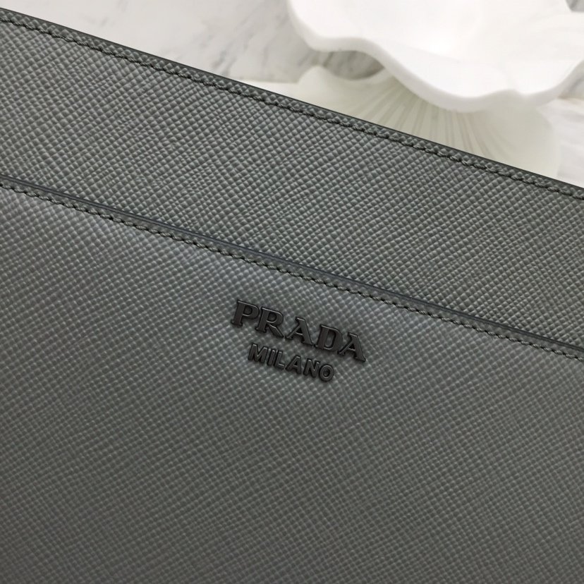 1547101895_3218392427_5 Replica Prada Saffiano New Pouch Grey - 图片 8