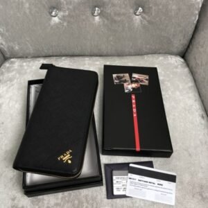Elementor 页面 #30787 Replica Prada Saffiano Long Wallet Black