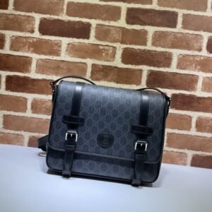 Replica Gucci   GG Supreme Shoulder Bag Black