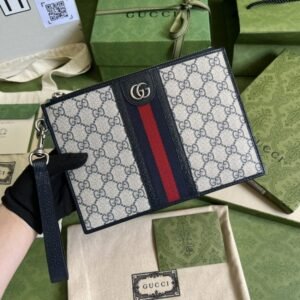Replica Gucci  Ophidia Web Clutch Blue