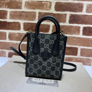 Replica Gucci  Ophidia Mini Tote Bag  Black Denim
