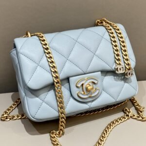 Elementor #30057 Replica CHANEL 22P Enamel Bag Light Blue