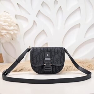 Replica Dior Mini Gallop Bag with Strap Black Canvas