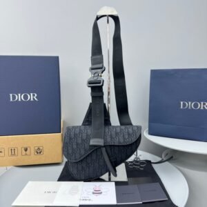 Replica Dior Saddle Bag Oblique Black