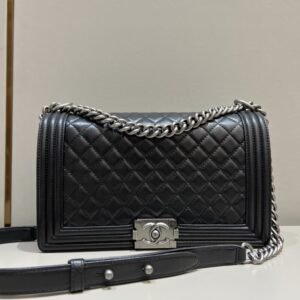 Replica CHANEL Le Boy Large Black Silver