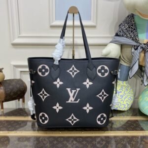Replica Louis Vuitton Neverfull MM Black Pink