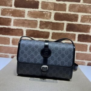 Elementor #30111 Replica Gucci GG messenger Black Canvas