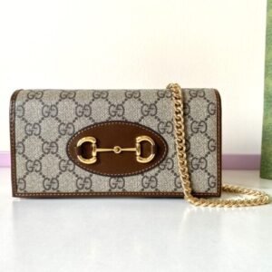 Replica Gucci Horsbet  Chain Clutch Brown