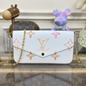 Elementor #30774 Replica Louis Vuitton Felicie Pochette White Apricot