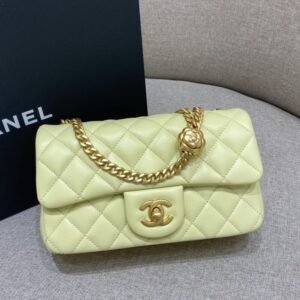 Replica CHANEL Camellia Flap Yellow
