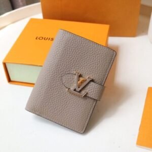 Replica Louis Vuitton Vertical Compact Wallet Beige