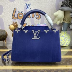 Replica Loius Vuitton Capucines Blue Velvet