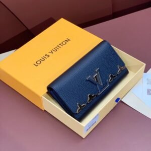 Replica Louis Vuitton Capucines Long Dark Blue