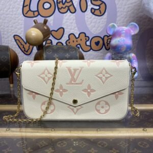 Elementor #30774 Replica Louis Vuitton Félicie Pochette White Pink