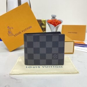 Replica Louis Vuitton Slender Wallet Black Grid