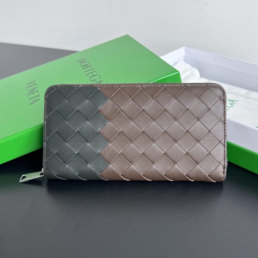 20240617_i1718608012_328_0 Replica Bottega Veneta Zip Long Wallet Brown&Black