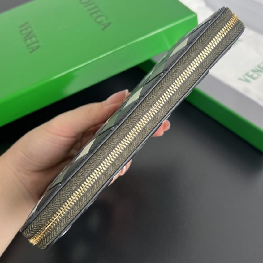 20240802_i1722581418_6639_1 Replica Bottega Veneta Zip Long Wallet Green Grid - 图片 6