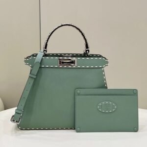 Elementor Page #33376 Replica Fendi Peekaboo Green Python Handle
