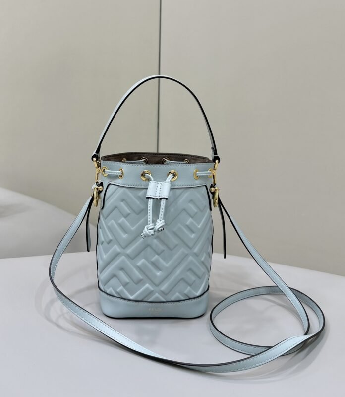 a1-3 Replica Fendi Tresor Mini Bucket Blue
