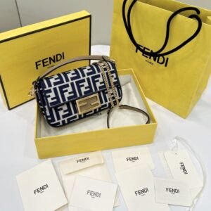 Replica Fendi Baguette Small Cotton Blue