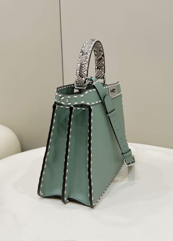 a2-1-25 Replica Fendi Peekaboo Green Python Handle - 图片 2