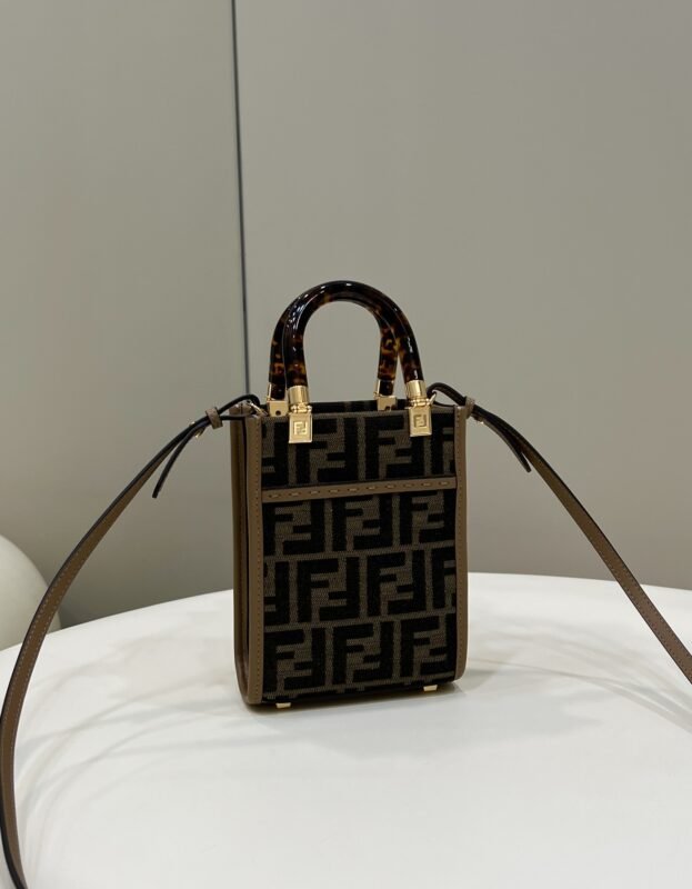 a2-27 Replica Fendi Mini Tote Brown Canvas - 图片 2