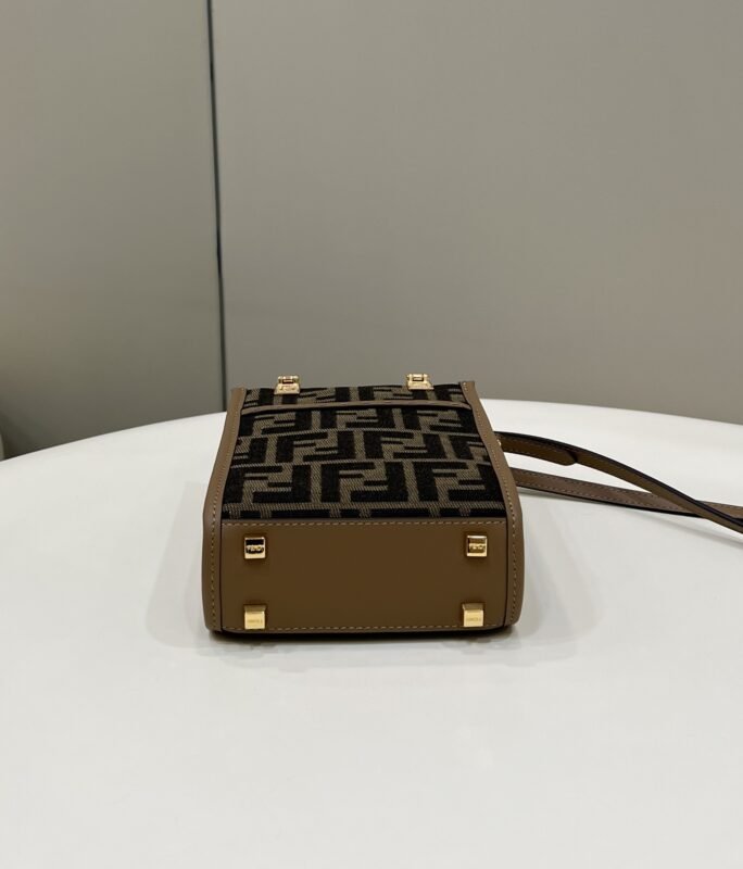 a4-27 Replica Fendi Mini Tote Brown Canvas - 图片 4