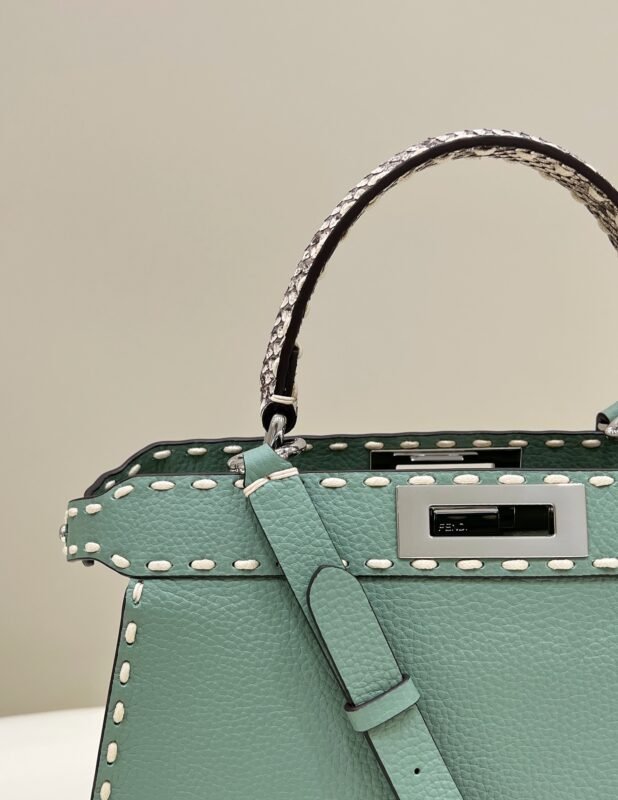 a5-1-25 Replica Fendi Peekaboo Green Python Handle - 图片 5