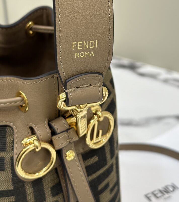 a5-2 Replica Fendi Tresor Mini Bucket Brown - 图片 5