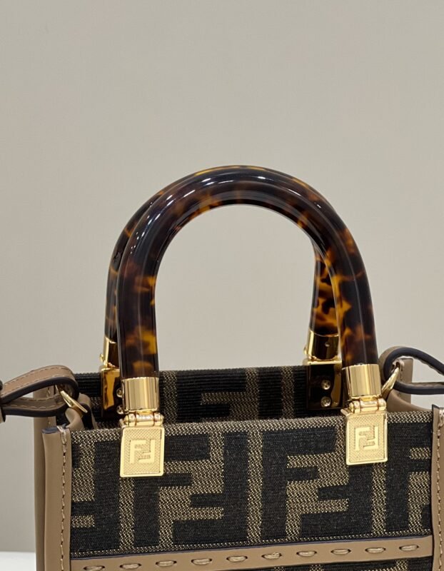 a5-27 Replica Fendi Mini Tote Brown Canvas - 图片 5
