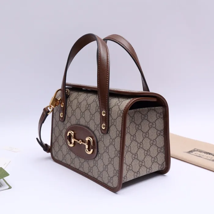 a6c0d7135e26cb76 Replica GUCCI HORSEBIT 1955 MINI CANVAS TOTE IN NEUTRALS - 图片 6
