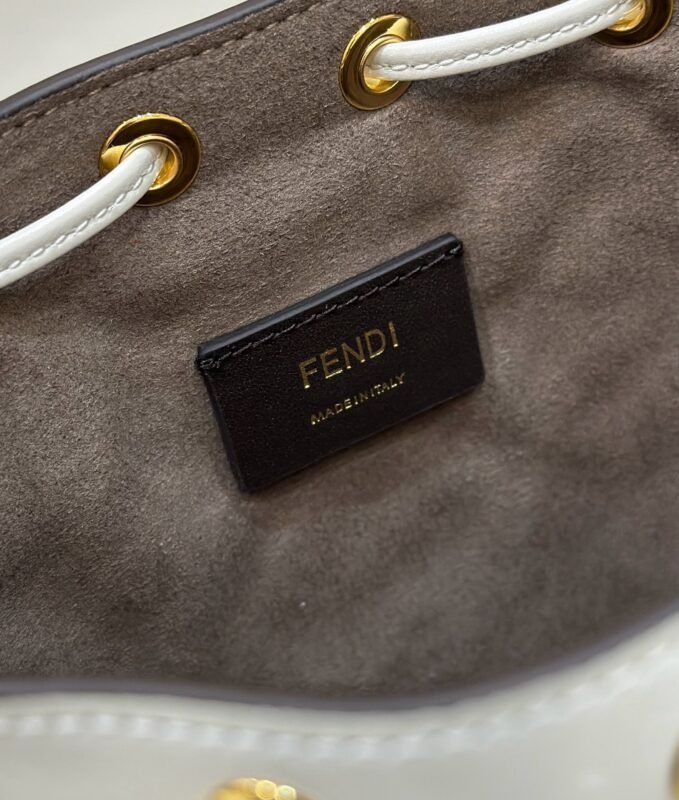 a8-1-1 Replica Fendi Tresor Mini Bucket White - 图片 6