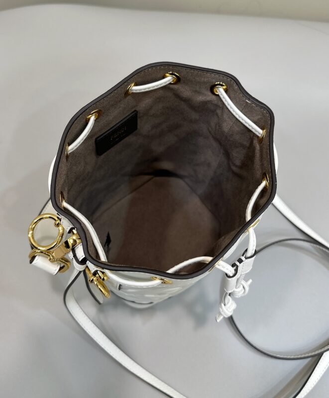 a9-1-1 Replica Fendi Tresor Mini Bucket White - 图片 7