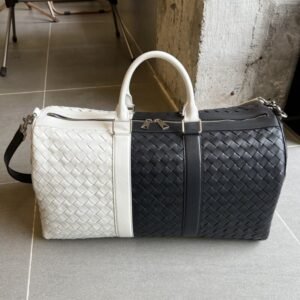 Replica Bottega Veneta Travel Bag Black White