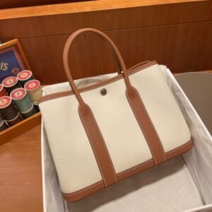 Replica Hermes Garden Party 30cm Beige Canvas