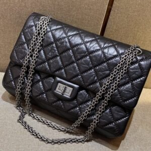 Elementor #30057 Replica CHANEL 2.55 Bag Black Silver