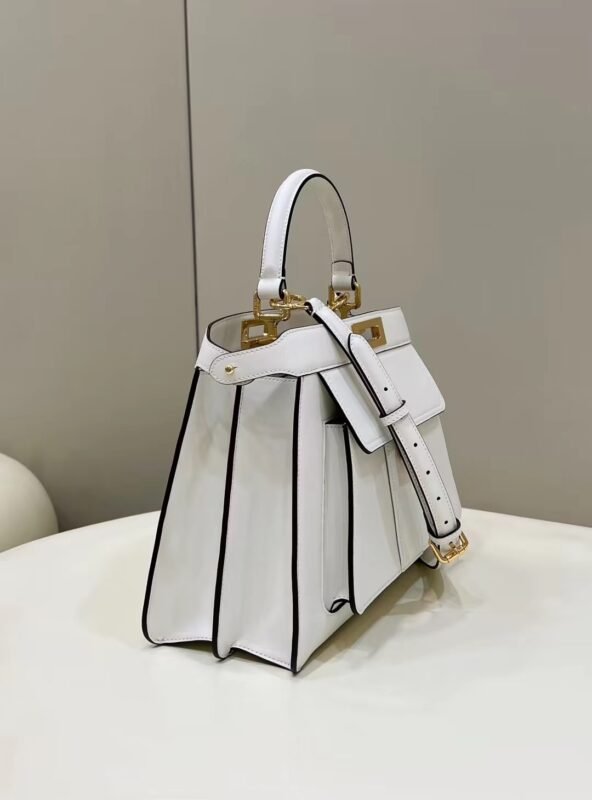 i1671242806_2547_2 Replica Fendi Peekaboo With Patch Pocket White - 图片 4