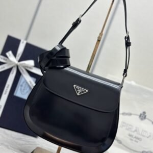 Replica Prada  Cleo Black Bag With Flap