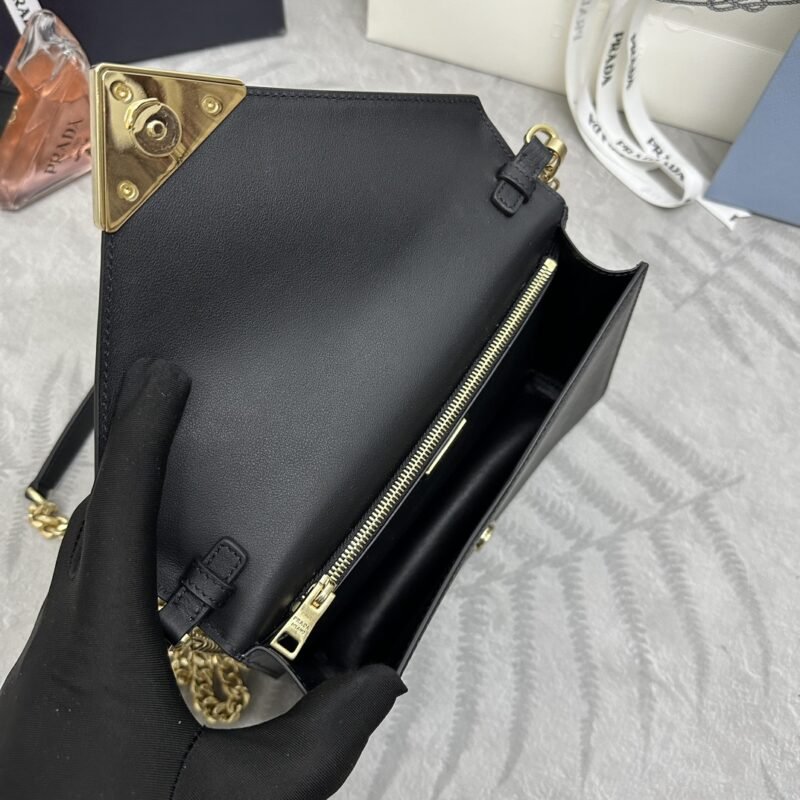 i1702138883_2528_5 Replica Prada Saffiano Black Small Envelope - 图片 2