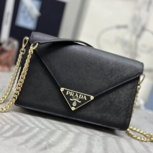 Replica Prada  Saffiano Black Small Envelope