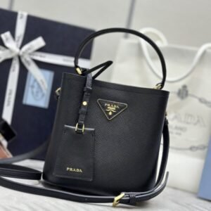 Replica Prada   Saffiano Black Bucket Black
