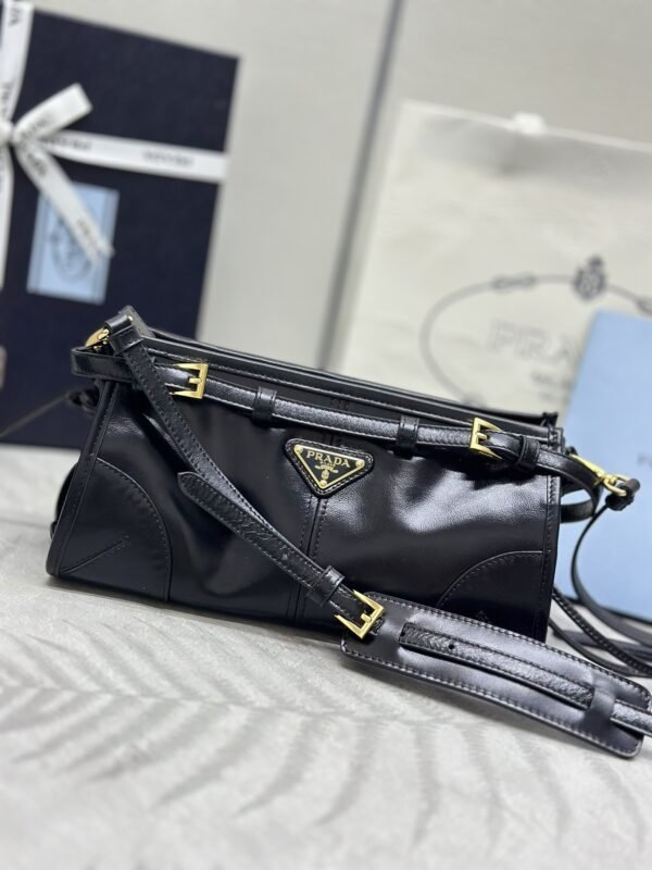 i1702407576_2689_4 Replica Prada Leather Handbag Black