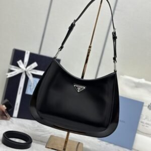 Replica Prada  Cleo Brushed Black Bag