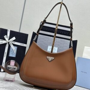 Replica Prada  Cleo Brushed Brown Bag