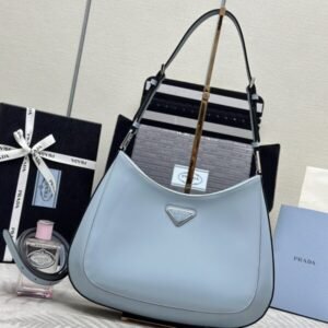 Replica Prada  Cleo Brushed Blue Bag