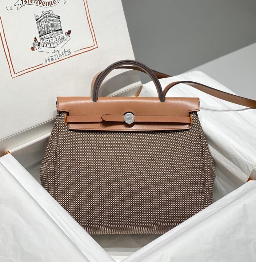 i1711202152_3864_2 Replica Hermes Herbag 31cm Brown Plaid - 图片 3