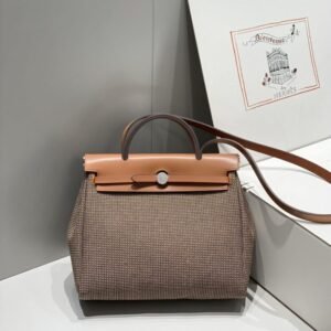 Elementor #30145 Replica Hermes Herbag 31cm Brown Plaid