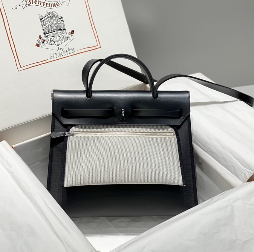 i1711257254_4400_4 Replica Hermes Herbag 31cm Black - 图片 3